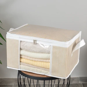 Küçük Boy Pencereli Çizgi Desen Baskılı Baza Altı Dolap içi Düzenleyici Organizer 40x30x20 cm