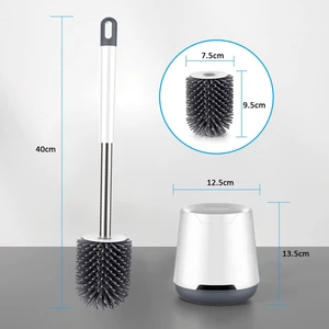 Tuvalet Fırçası, Hızlı Kuruyan Tutuculu Silikon Tuvalet Fırçası, Ayakta Tuvalet Fırçası Banyo Ve Tuvalet Için Paslanmaz Çelik Saplı (Yurt Dışından)