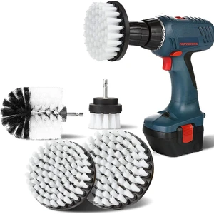 4 Parça Matkap Temizleme Fırçası, 2''/3.5''/4''/5'' Elektrikli Matkap Için Döner Temizleme Fırçası Yumuşak Kıl Halı Matkap Temizleme Fırçası (Beyaz) (Yurt Dışından)