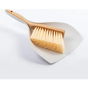 Mdesign 2'Li Bambu Ve Plastik Süpürme Seti - Faraş Ve Uzun Saplı El Süpürgesi - Hızlı Ve Etkili Ev Temizliği Için - Beyaz/Doğal (Yurt Dışından)