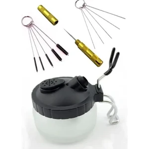 Esinti Ebest 4 Takım Airbrush Püskürtme Tabancası Yıkama Temizleme Araçları Iğne Memesi Fırça Cam Temizleme Pot Tutucu (Yurt Dışından)