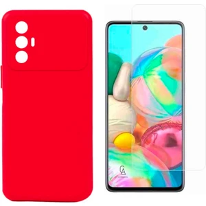 Tecno Spark 8 Pro Uyumlu Kılıf Esnek Silikon Telefon Kılıfı ve Temperli Cam Ekran Koruyucu