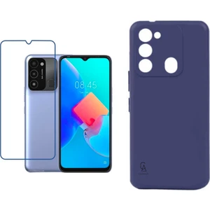 Tecno Spark 8c Uyumlu Kılıf Esnek Silikon Telefon Kılıfı ve Temperli Cam Ekran Koruyucu