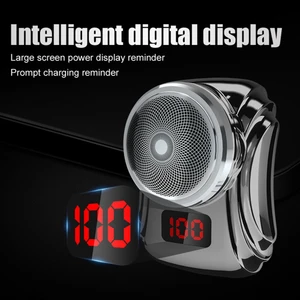 Elektrikli Tıraş Makinesi USB Şarj Edilebilir Dijital Ekran Tıraş Makinesi Mini Taşınabilir Çok Fonksiyonlu Seyahat Erkek Jilet Su Geçirmez-B (Yurt Dışından)