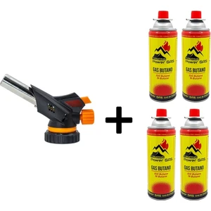 CAMPING TIME Çakmaklı Pürmüz Touch Set 4 Adet Bütan Propan Kamp Gazı Kartuş 400ML 227GR