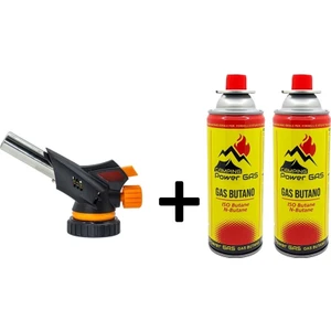 CAMPING TIME Çakmaklı Pürmüz Touch Set 2 Adet Bütan Propan Kamp Gazı Kartuş 400ML 227GR