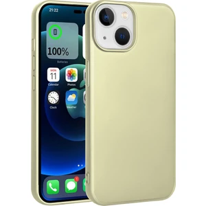 noktaks - Apple iPhone 15 Plus - Kılıf Mat Soft Premier Silikon Kapak - Gold