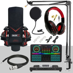 Gmx-1 Effective Set Condenser Mikrofon Ses Kartı Kulaklık Canlı Yayın Paketi (Telefon ve Pc)