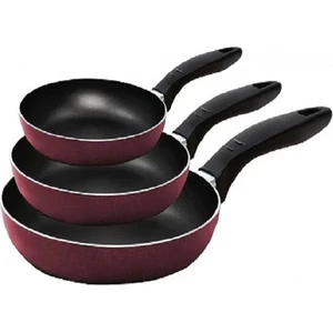 3 Lü Teflon Tava Seti 18-22-26 cm Mor Renk