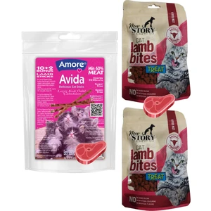 Avida Lamb Kedi Sticks 12'li Kuzu Etli ve New Story Bites Taneli 2 x 60 gr Atıştırmalık Yumuşak Ödül