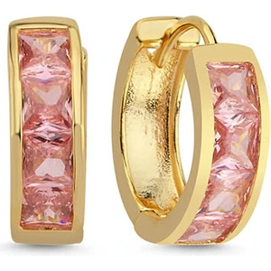 Merano Design Pembe Kare Taşlı Küpe