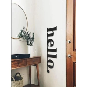 Byg Ahşap Hello Ahşap Duvar Yazısı