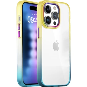 Buff iPhone 15 Pro Max Air Bumper Rainbow Kılıf Yellow Green