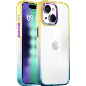 Buff iPhone 15 Plus Air Bumper Rainbow Kılıf Yellow Green