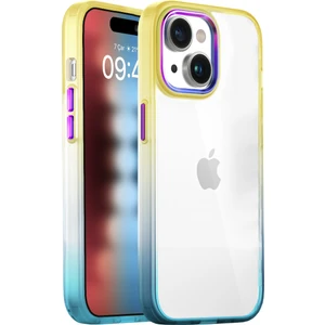 Buff iPhone 15 Air Bumper Rainbow Kılıf Yellow Green