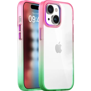 Buff iPhone 15 Air Bumper Rainbow Kılıf Pink Green