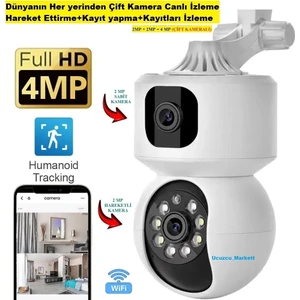 Ucuzcu Market Wifi Çift Kamera (Dünyanın Her Yerinden Canlı Izleme+Hareket Ettirme+Kayıt Yapma + Kayıtları Izleme)