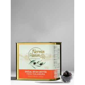Nermin Hanım Zeytinliği Gemlik Siyah Zeytin Yağlı Salamura (1.2 Kg)