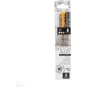 Bruno Visconti Sketch&art "uniwrite Altın Gümüş Beyaz" 0.8mm 3 Renk Jel Kalem 20-0311
