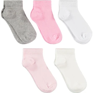 Civil Girls Kız Çocuk 5'li Patik Çorap 2-12 Yaş Pembe