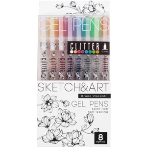 Bruno Visconti Sketch&art "uniwrite Glitter" 1,0mm 8 Renk Jel Kalem