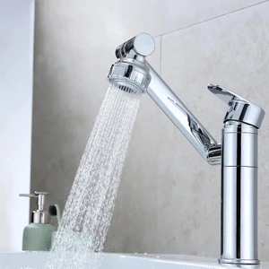 Yeni Modern Tasarım Robotik Hareketli Döner Lavabo Evye Bataryası Musluk Krom