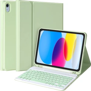 M.TK Moveteck Apple Ipad Air 4 ve 5 Nesil 10.9 Inç Tablet Klavyeli Kılıf Bluetoot Özellikli Kalem Bölmeli Standlı Manyetik Klavye