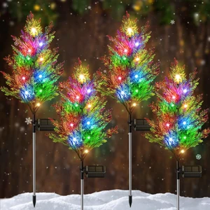 1 adetGüneş Açık Bahçe Solar Noel Ağacı Işık Standı Bahçe LED Lamba Noel Dekorasyon Su Geçirmez Yıldız Fener Dekoratif Işık