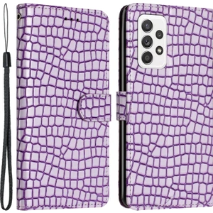 Samsung Galaxy A52 / A52S 5g Deri Kapak Stand Cüzdanı Timsah Doku Telefon Kılıfı (Yurt Dışından)