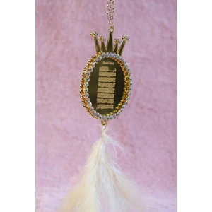 Gold Düşkapanı Içine Ayetel Kürsi Nazar Duası, Camel Tüy Dikiz Süsü