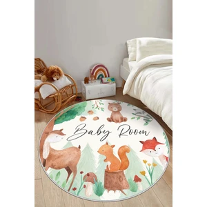 West Home Makinede Yıkanabilir Kaymaz Taban Leke Tutmaz Yeşil  Bebek ve Çocuk Odası Halısı