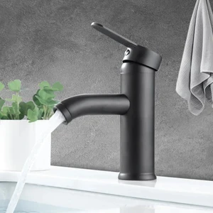 Sabit Lavabo Bataryası Musluk Siyah