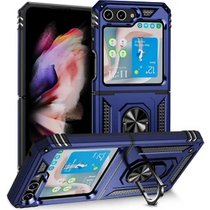 Samsung Galaxy Z Flip 5 Kılıf Vega Yüzüklü Standlı Lacivert