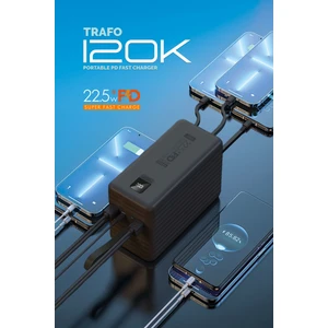 120.000 Mah Pd 22.5W Hızlı Şarj Dahili Kablolu Gerçek 120.000 Mah Siyah Trafo Powerbank