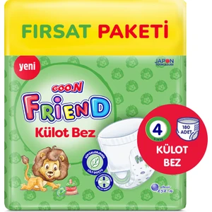 Goo.n Friend 4 Numara Külot Bebek Bezi Ultra Fırsat Paketi - Cilt Dostu - 180 Adet