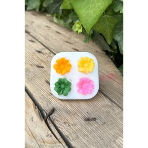 Kalanchoe Çiçeği Dörtlü Mum Kalıbı ( Silikon )