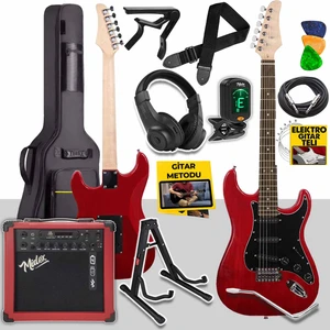 RPH-30RD-25AMP Gül Klavye SSS 25W Amfili Elektro Gitar Seti