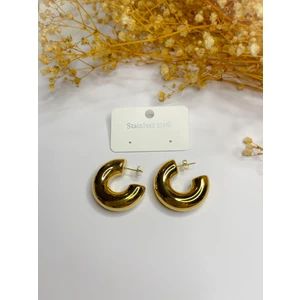 Çelik Küpe Bombeli Halka Model Küpe