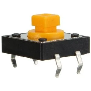 12X12X7.3MM Kare Sarı Tact Buton - 5 Adet