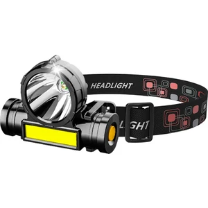 OL-108 Şarjlı Kafa Lambası, Su Geçirmez Kafa Feneri 3 Watt+Cob LED 3 Mod Aydınlatma