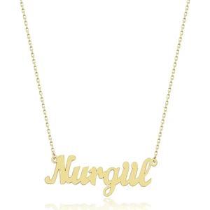 14 Ayar Altın Isim Kolye