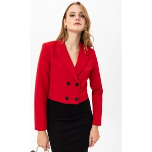 Kadın Kısa Düğme Kapamalı Blazer Ceket 235151 -