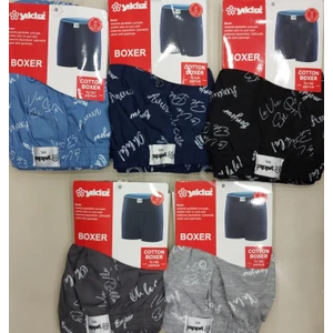 48 Erkek Karışık Desenli Battal Boxer 3 Adet