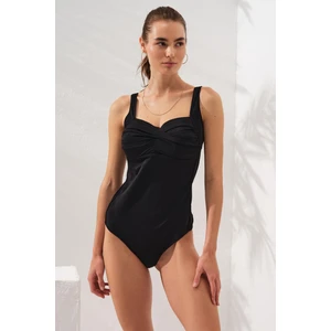 Kadın Soul Drapeli Siyah Mayo 2C3T1N1O41