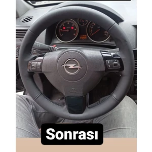 Opel Astra H Kasa Tuşlu  Direksiyon Kılıfı Bentley Desen(Kendi Fabrikasyon Derisi Sökülerek Yapılır)