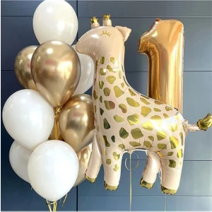 Düvenci Ticaret Zürafalı 1 Yaş Balon Seti