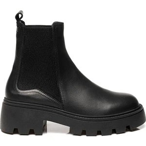 57591 Kadın Siyah Hakiki Deri Chelsea Bot