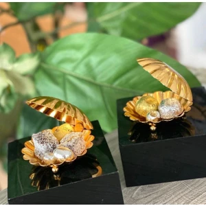 1 Adet Metal Istiridye Sunumluk Kahve Yanı Lokumluk