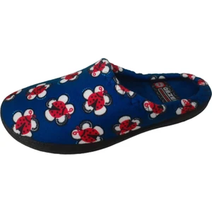 Kadın Mavi-Uğur Böcek Desenli Ev Içi Günlük Terlik