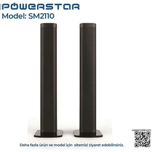 Müzik Kutusu Powerstar SM-2110 Kule 2'li Bluetooth - USB - Hafıza Kartı